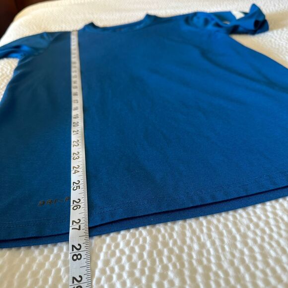 Nike Men's Athletic Cut Dri Fit Shirt Short Sleeves Tshirt Blue Tee Size S - Picture 9 of 9